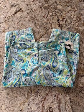 Jaclyn Smith Turquoise Paisley Bermuda Shorts